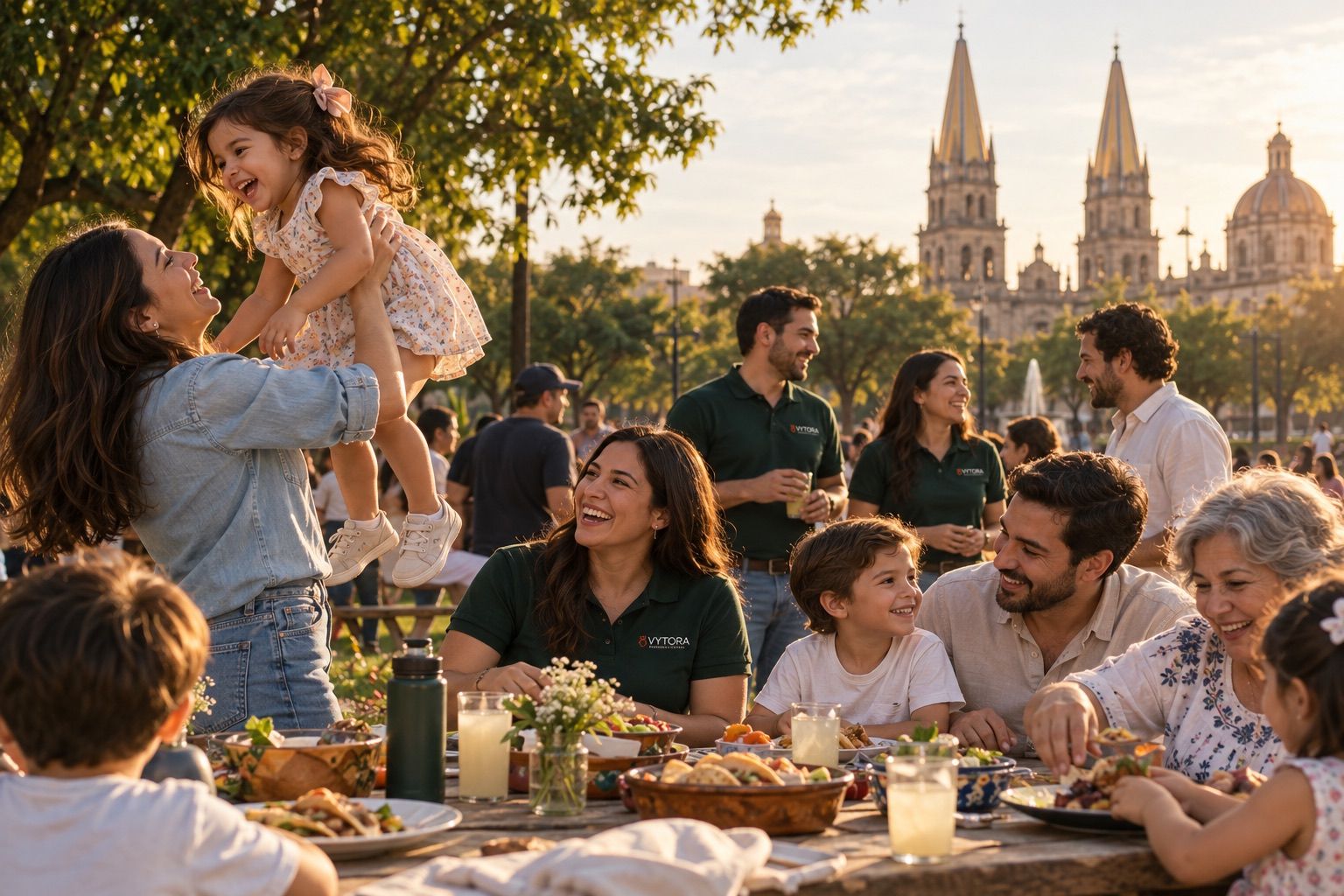 Colaboradores de Vytora y sus familias en un día familiar en Guadalajara